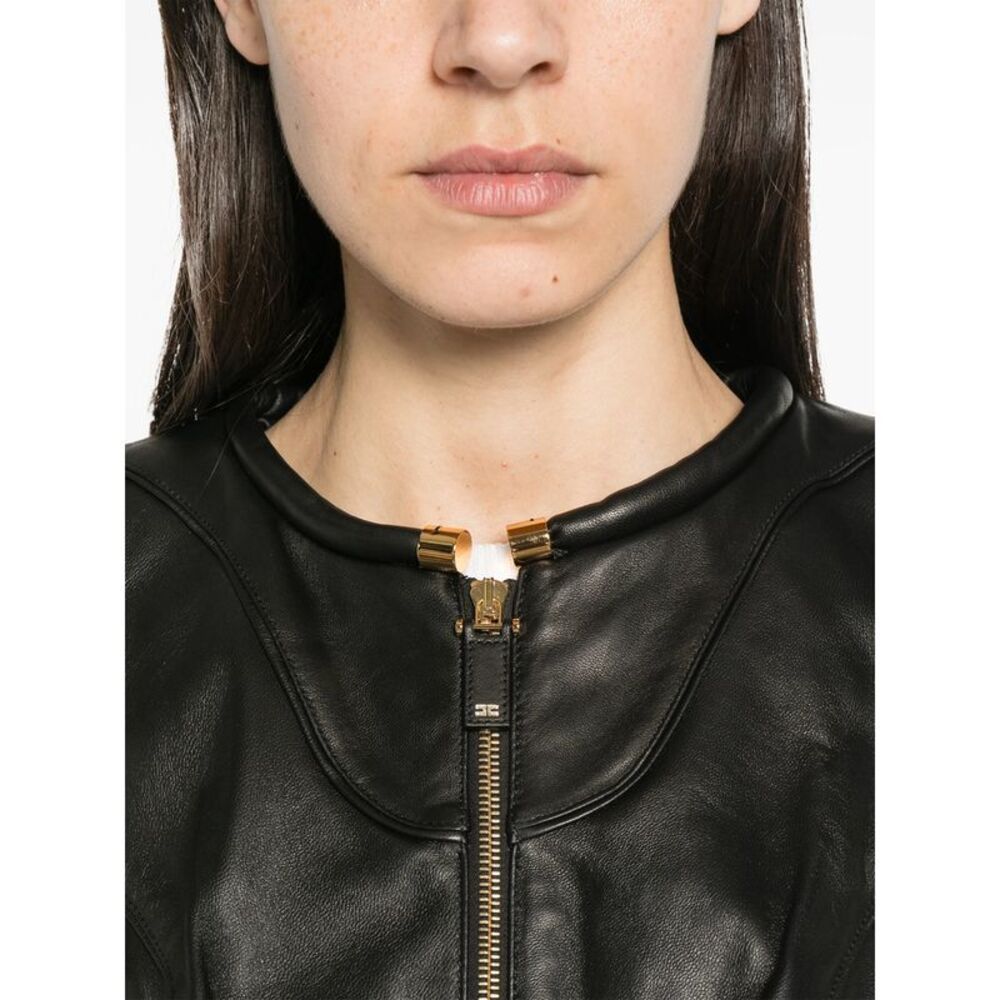 Elisabetta Franchi Black Jackets - Leather Jackets Women - Picture 5 of 5